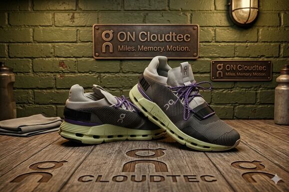 On Cloud Cloudnova Rock Meadow Men’s 8.5 Running Shoes Gray Green Sneakers main image 4